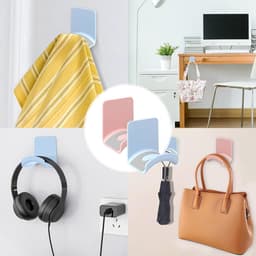 Pack of 2 Universal Headphone Holders, Self Adhesive Gaming Headphone Stand for Most Gaming Headphones (Blue & Pink) — thumbnail 3