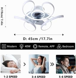 Moderne Plafondventilator 45cm met Dimbaar LED Licht - Goud Afwerking - 6 Snelheden & Zomer/Winter Stand — thumbnail 1