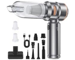 Krachtige Snoerloze Auto Stofzuiger - 20000PA Handstofzuiger, Mini Auto Stofzuiger met 3 Snelheden en Elektrische Inflator