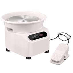 Pottenbakkersschijf - Elektrische Kleidraaischijf - 28 cm Schijf - 450 W Motor - Pedaalbediening - Directe Aandrijving - Voor Keramiek - Vormgereedschap Inbegrepen - Wit — thumbnail 3