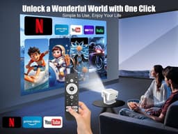 Magcubic L018 Mini Beamer – 400 ANSI – Native 1080P – Android 14 – WiFi 6 – Bluetooth 5.4 – 360° Keystone – Draagbare Thuisbioscoop – 8K Ondersteuning – EU-Stekker – Wit — thumbnail 3