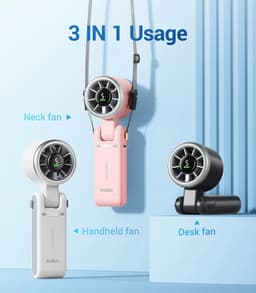 Draagbare Handheld Turboventilator met 5 Versnellingen - 3-in-1 Ventilator voor Outdoor Activiteiten, Reizen en Werk — thumbnail 4