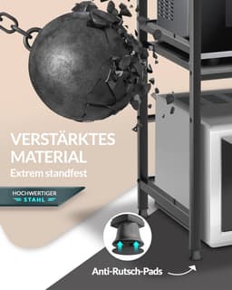 Magnetronrek Keukenrek Staand Dubbelzijdig Staal (3-laags) – Verstelbare Plank voor Voorraad en Bakken — thumbnail 5