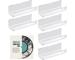 Allecta - Vinylplaat Muurbevestiging voor Acryl Albumplaten - Geen Boren - Houder Standaardrekken voor Vinylplaten - Duidelijk Design