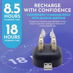 Oplaadbare Achter-het-Oor Versterker met USB-Dock - Premium Goud — thumbnail 4