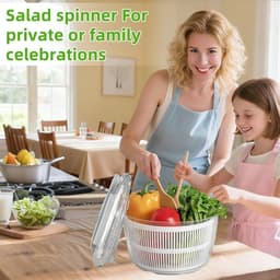 Multifunctionele Saladewasmachine - Keukensaladespinner met Afdruiprek en Vergiet — thumbnail 5