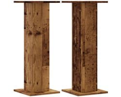 vidaXL - Speakerstandaards - 2 - st - 30x30x80 - cm - bewerkt - hout - oud - houtkleurig