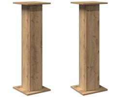 vidaXL - Speakerstandaards - 2 - st - 30x30x95 - cm - hout - artisanaal - eikenkleurig