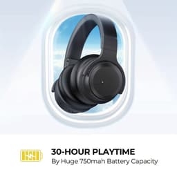 Draadloze Over-Ear Koptelefoon – Actieve Ruisonderdrukking – Diepe Bas – 30 Uur Speeltijd – Paars/Zwart — thumbnail 5