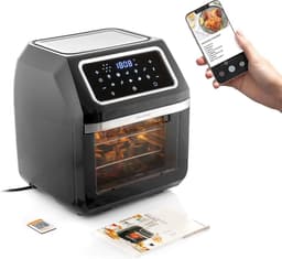 Grote Airfryer 12L - 1800W - RVS - Zwart - Hete Lucht Friteuse met Timer — thumbnail 1