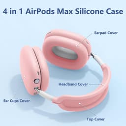 4-delige set - Siliconen Hoes - voor AirPods Max Hooftelefoons 1，2 van – Siliconen Oorkussens Beschermhoes - Oorschelp Beschermhoes, Hoofdband Beschermhoes – Anti-Kras Zachte Siliconen Beschermer – roze — thumbnail 3