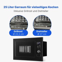 Inbouwmcirogolfoven met Grillfunctie - Zwart — thumbnail 2