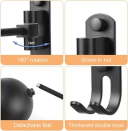 Draaibare Wandmontage Helmhanger voor Motor- en Sporthelmen — thumbnail 5