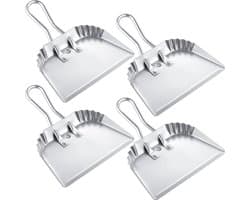 Set van 4 Heavy Duty Metalen Stofpannen - Uitstekende Reinigingsoplossing voor Thuis en Commercieel Gebruik