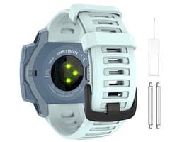 22mm Silicone Sport Watch Band for GPS Smartwatch - Soft Replacement Wristband in Sea Foam Blue