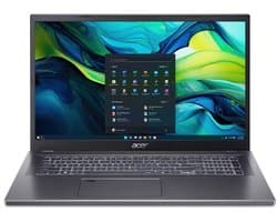 Acer Aspire 17 Pro A17-51M-56NU Intel® Core™ i5 i5-1334U Laptop 43,9 cm (17.3") Full HD 16 GB LPDDR5-SDRAM 1 TB SSD Wi-Fi 6E (802.11ax) Windows 11 Pro Grijs
