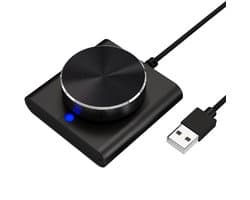 longziming -USB Volume Knop - USB-C Aansluiting - Plug & Play Met ALPS-Draaiknop En Stilteschakelaar - 1 Stuk - Voor PC/Laptop/Mac/Telefoon Blauw