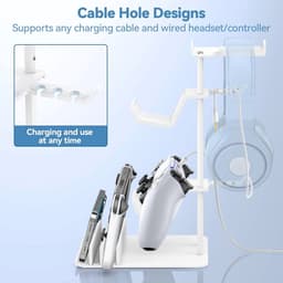 Gaming Headset Stand en Controller Houder met Aluminium Steun - Universele Hoofdtelefoonhouder voor Mobiele Apparaten — thumbnail 5
