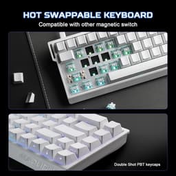 MADLIONS MAD 68 HE RGB - Gaming Keyboard (Toetsenbord) - 60% - 8KHz - 0.04mm Rapid Trigger - Magnetisch - RGB - PBT - 68 Toetsen - Side-Printed - Wit — thumbnail 4