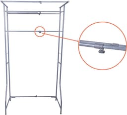 Uittrekbaar Wasmachine Rek bovenbouw Grijs - Metalen Opbergrek 170x60-90cm - Badkamer & Wasruimte Organizer met 2 Planken — thumbnail 2