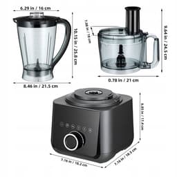 Keukenmachine 2.5L - Professionele Foodprocessor met Mengkom - 1000W Motor - EU Stekker - Voor Soepen, Sausen en Deeg — thumbnail 4