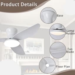 Dimbare Plafondlamp met Ventilator voor Slaapkamer en Woonkamer — thumbnail 1