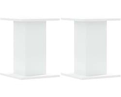 vidaXL - Speakerstandaards - 2 - st - 30x30x40 - cm - bewerkt - hout - wit