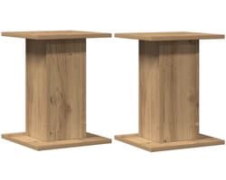 vidaXL - Speakerstandaards - 2 - st - 30x30x40 - cm - hout - artisanaal - eikenkleurig