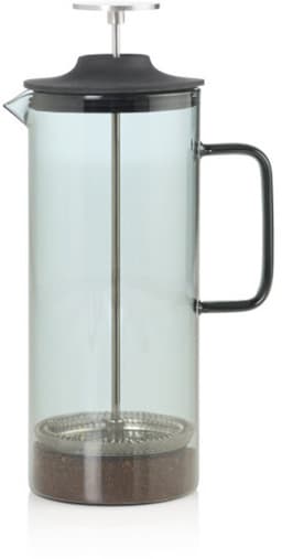 AdHoc Cafetière Impact - French Press - 1 Liter - Hittebestendig Borosilicaatglas - RVS Filter - Grijs — thumbnail 1