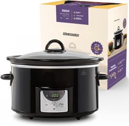 RVV® Slowcooker met timer - Slowcooker - Crockpot - Zwart - 31cm x 22cm x 30cm — thumbnail 4