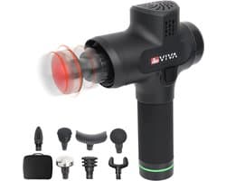 Massagepistool met Warmtekop en Verwisselbare Accu - 7 Massagekoppen en USB-Oplaadfunctie