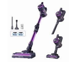 Gloovon® - Steelstofzuiger Draadloos - Stofzuiger Zonder Zak - 45 min Gebruikstijd - 120W - LED verlichting - Geschikt voor Dierenharen- Krachtig