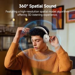 Molain Koptelefoon - Draadloos - Noise cancelling - Bluetooth - 55 uur afspeeltijd - 3 Mics - Fast charge - 360° Spatial Sound - Zwart — thumbnail 2