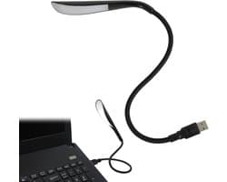 Dimbare USB-ganshalslamp, flexibele leeslamp voor laptop met aanraaksensor, 3 lichtintensiteiten, zwart