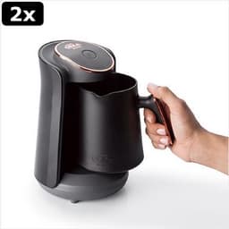 2x Arzum OKKA Minio Silver - Turkse Koffiemachine - Zwart & Chroom | 4 kopjes | OK004-K - Black & Silver | Turkish Coffee Maker — thumbnail 4