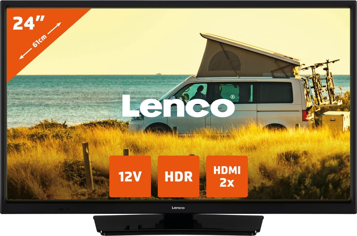 Lenco LED-2423BK - 24" LED Televisie met 12V Adapter - Zwart — afbeelding 1