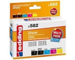 Edding Inktcartridge vervangt Epson 33XL, T3357, T3351, T3361, T3362, T3363, T3364 Compatibel Combipack Zwart, Foto zwa