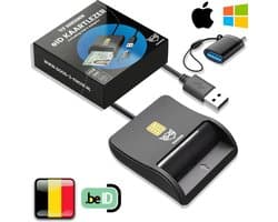 Good2know EID Kaartlezer - USB C en USB A - Identiteitskaartlezer - Card Reader - Identiteitskaart - E-ID Belgium - 305