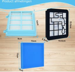 3 STUKS Filter set geschikt voor Philips PowerPro Compact and Power Pro Active en City filterset Stofzuiger FC8010/02 FC8010/01 HEPA allergie — thumbnail 5