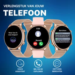 Cinturio Elegance Smartwatch voor dames - Twee bandjes goud en roze! — thumbnail 5