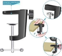Camerastatief Smartphone Tripod Professionele Multifunctionele Standaard | Microfoon standaard | Standaard voor Smartphone | Tablet Statief | Mic Stand | Podcast | Vloggen Youtube | Universeel | iPad Statief | Tafel — thumbnail 5