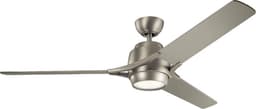 Plafondventilator met verlichting - Zeus - 60in / 152cm ventilator - geborsteld nikkel — thumbnail 1