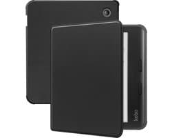 Hoes Geschikt voor Kobo Libra Colour - Luxe E-reader Bescherm Case - Hoesje Book Cover - Zwart