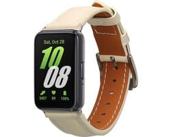 kwmobile lederen horlogebandje geschikt voor Samsung Galaxy Fit 3 polsband - Echt leren smartwatch bandje - Activity tracker horloge band in wit