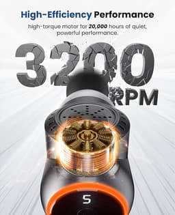 Massage Pistool Diepweefsel Percussiemassager - Spiermassager met 5 Snelheden en 5 Koppen - Handmassageapparaat voor Thuis Gym Kantoor - Herstel Pijn en Stijfheid Verlichting Zilver — thumbnail 3
