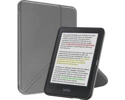 Hoes Geschikt voor Kobo Clara Colour - Luxe E-reader Trifold Case - Bescherm Hoesje Book Cover - Grijs