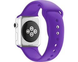 By Qubix - Geschikt voor Apple Watch bandje - Siliconen sportbandje - Violet - Dubbele druksluiting - Geschikt voor Apple Watch 38 mm / 40 mm / 41 mm / 42 mm - Smartwatch bandje - siliconen sport bandje - smartwatchbandje