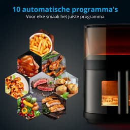 MEDION X10 XL hetelucht friteuse (5 liter XXL frituurmand, stoom voor knapperig voedsel, 1.500 watt, kijkvenster, schudalarm, digitaal bedieningspaneel, 10 automatische programma's, tot 230 °C) — thumbnail 10