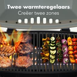 KitchenBrothers Gas BBQ - Staand en Tafelmodel Barbecue - 2 Branders - PFAS Vrij - Tafelbarbecue - Anti-aanbaklaag - 37x48 cm Grilloppervlak - Zwart — thumbnail 4