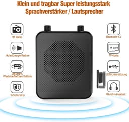 Draagbare spraakversterker met Bluetooth en headset — thumbnail 5